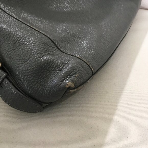 Kristen Bell for Erica Anenberg Gray Pebbled Leather Tote Boho W/ Dustbag - Picture 12 of 12